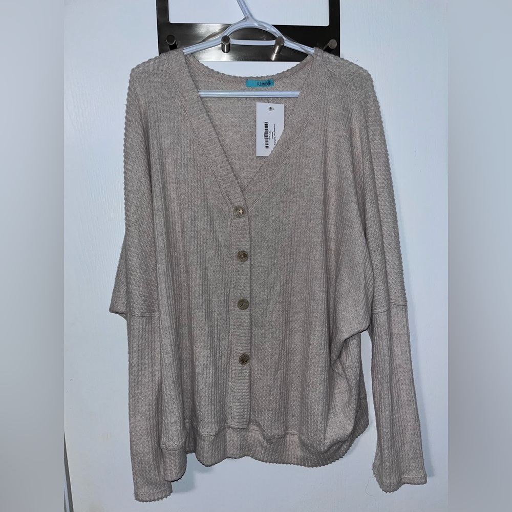 Oatmeal light weight waffle shirt